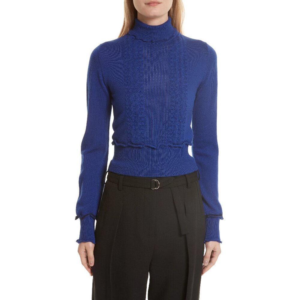 3.1 Phillip Lim Puffy Cable Turtleneck Sweater ASO Cheryl Blossom - Picture 3 of 16